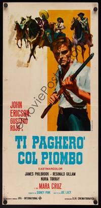 9b853 TREASURE OF PANCHO VILLA   Italian locandina '67 John Ericson fighting bandits!