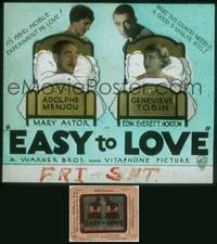 9c018 EASY TO LOVE glass slide '34 Genevieve Tobin & Adolphe Menjou in an experiment in love!
