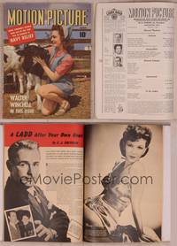 9c093 MOTION PICTURE magazine August 1942, portrait of Donna Reed on farm with little calf!