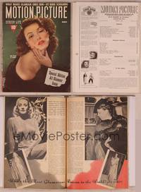 9c088 MOTION PICTURE magazine March 1942, sexiest Gene Tierney by Hurrell, all glamour issue!