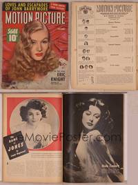 9c094 MOTION PICTURE magazine September 1942, sexy Veronica Lake with classic peekaboo hair!
