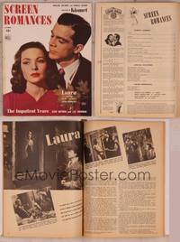 9c107 SCREEN ROMANCES magazine October 1944, sexy Gene Tierney & Dana Andrews in Laura!