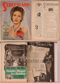 9c111 SCREENLAND magazine February 1945, c/u of veiled Hedy Lamarr from Experiment Perilous!
