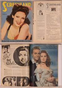 9c116 SCREENLAND magazine July 1945, sexy Linda Darnell wearing skimpy outfit in Fallen Angel!