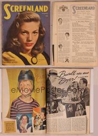 9c120 SCREENLAND magazine November 1945, great portrait of sexy Lauren Bacall in The Big Sleep!