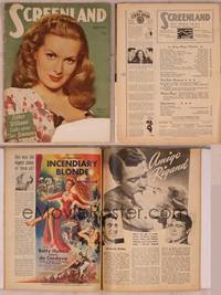 9c118 SCREENLAND magazine September 1945, close up of sexy Maureen O'Hara in The Spanish Main!
