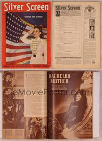 9c081 SILVER SCREEN magazine August 1942, patriotic portrait of Dorothy Lamour saluting flag!