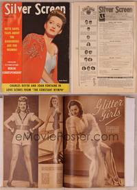 9c082 SILVER SCREEN magazine September 1942, portrait of Bette Davis with red butterfly cape!