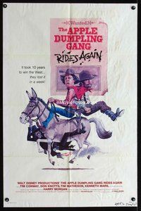 9d041 APPLE DUMPLING GANG RIDES AGAIN 1sh '79 wacky art of Don Knotts & Tim Conway on donkey!