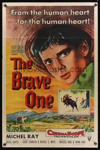 9d084 BRAVE ONE style A 1sh '56 Irving Rapper directed western, written by Dalton Trumbo!