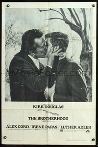 9d089 BROTHERHOOD 1sh '68 Kirk Douglas gives the kiss of death to Alex Cord!