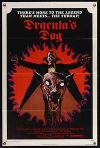 9d223 DRACULA'S DOG 1sh '78 Albert Band, wild artwork of the Count and his vampire canine!