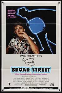 9d359 GIVE MY REGARDS TO BROAD STREET 1sh '84 great portrait image of Beatle Paul McCartney!