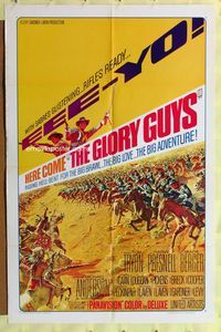 9d361 GLORY GUYS style A 1sh '65 Sam Peckinpah, action art, riding hell-bent for the big brawl!