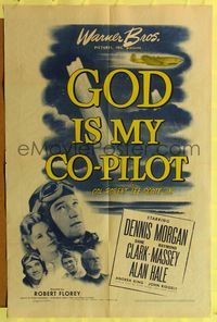 9d363 GOD IS MY CO-PILOT 1sh '45 Dane Clark & Dennis Morgan as World War II Flying Tigers!