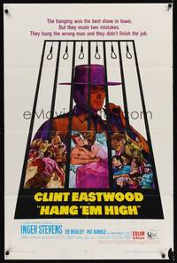 9d397 HANG 'EM HIGH 1sh '68 Clint Eastwood, they hung the wrong man and didn't finish the job!