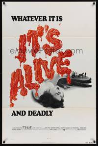 9d465 IT'S ALIVE 1sh '74 Larry Cohen, different image of girl on ground screaming!