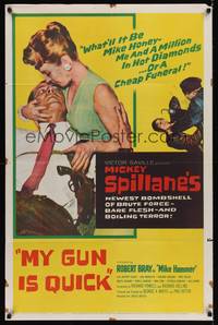9d588 MY GUN IS QUICK 1sh '57 Mickey Spillane, introducing Robert Bray as Mike Hammer!