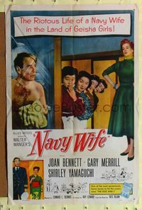 9d598 NAVY WIFE 1sh '56 Joan Bennett is a Navy Wife in the land of Geisha Girls!