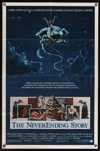 9d605 NEVERENDING STORY 1sh '84 Wolfgang Petersen, great fantasy art by Ezra Tucker!