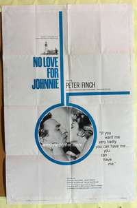 9d618 NO LOVE FOR JOHNNIE 1sh '61 directed by Ralph Thomas, Peter Finch, Mary Peach!
