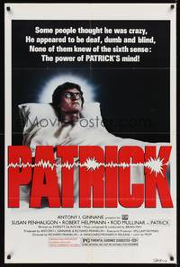 9d653 PATRICK 1sh '79 Australian horror, he was deaf, dumb & blind but had a 6th sense!