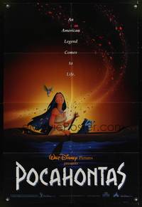 9d669 POCAHONTAS DS 1sh '95 Walt Disney, Mel Gibson, Native American Indians!