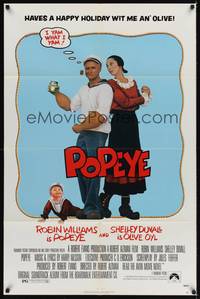 9d671 POPEYE 1sh '80 Robert Altman, Robin Williams & Shelley Duvall as E.C. Segar's characters!
