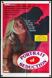 9d674 PORTRAIT OF SEDUCTION 1sh '76 sexy art of Vicky Lyon, intense sex movie!