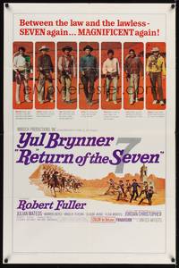 9d716 RETURN OF THE SEVEN 1sh '66 Yul Brynner reprises his role as master gunfighter!
