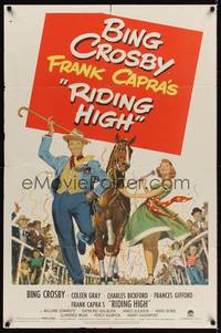 9d726 RIDING HIGH 1sh '50 Bing Crosby, Frank Capra directed, horse racing!