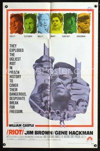 9d727 RIOT int'l 1sh '69 Jim Brown & Gene Hackman escape from jail, ugliest prison riot in history!