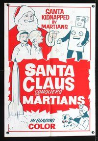 9d747 SANTA CLAUS CONQUERS THE MARTIANS int'l 1sh R60s wacky fantasy, aliens, robots!