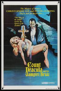 9d749 SATANIC RITES OF DRACULA 1sh 1978 great artwork of Count Dracula & his Vampire Bride!