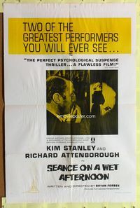 9d762 SEANCE ON A WET AFTERNOON military 1sh '64 Kim Stanley, Richard Attenborough!