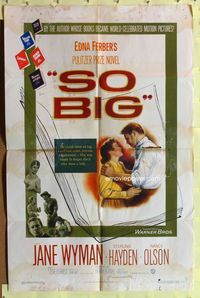 9d808 SO BIG 1sh '53 Jane Wyman, Sterling Hayden, from Edna Ferber's Pulitzer Prize novel!