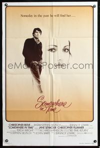 9d815 SOMEWHERE IN TIME int'l 1sh '80 Christopher Reeve, Jane Seymour, cult classic!