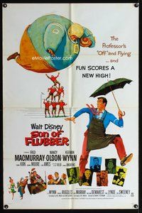 9d816 SON OF FLUBBER 1sh R70 Walt Disney, art of absent-minded professor Fred MacMurray!
