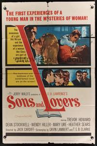 9d821 SONS & LOVERS 1sh '60 from D.H. Lawrence's novel, Dean Stockwell & sexy Mary Ure!