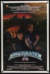 9d823 SPACEHUNTER ADVENTURES IN THE FORBIDDEN ZONE 1sh '83 art of Molly Ringwald, Peter Strauss!