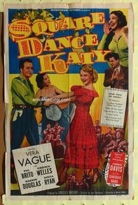 9d829 SQUARE DANCE KATY 1sh '50 Vera Vague, Jimmie Davis & his Sunshine Band!