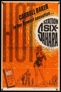9d839 STATION SIX-SAHARA teaser 1sh '62 super sexy Carroll Baker in the hot motion picture!
