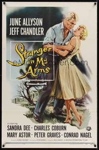 9d848 STRANGER IN MY ARMS 1sh '59 June Allyson, Jeff Chandler, Sandra Dee, Charles Coburn, Astor