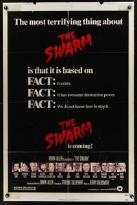 9d859 SWARM fact 1sh '78 directed by Irwin Allen, Michael Caine, Katharine Ross, killer bee attack!