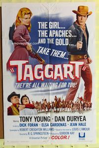 9d866 TAGGART 1sh '64 Tony Young, Dan Duryea, Louis L'Amour, western!