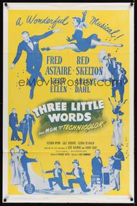 9d905 THREE LITTLE WORDS 1sh R63 Fred Astaire, Red Skelton & super sexy dancing Vera-Ellen!