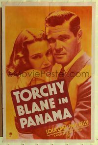 9d920 TORCHY BLANE IN PANAMA 1sh '38 pretty Lola Lane in title role, Paul Kelly!