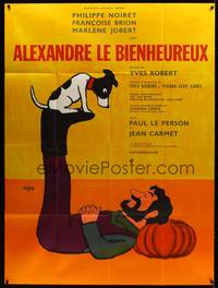 9e152 ALEXANDER French 1p '67 Yves Robert, great art of Philippe Noiret & his dog by Savignac!