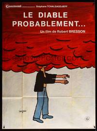 9e197 DEVIL PROBABLY French 1p '78 Robert Bresson's Le diable probablement, wacky art by Savignac!