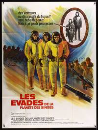 9e215 ESCAPE FROM THE PLANET OF THE APES French 1p '71 different art by Boris Grinsson!